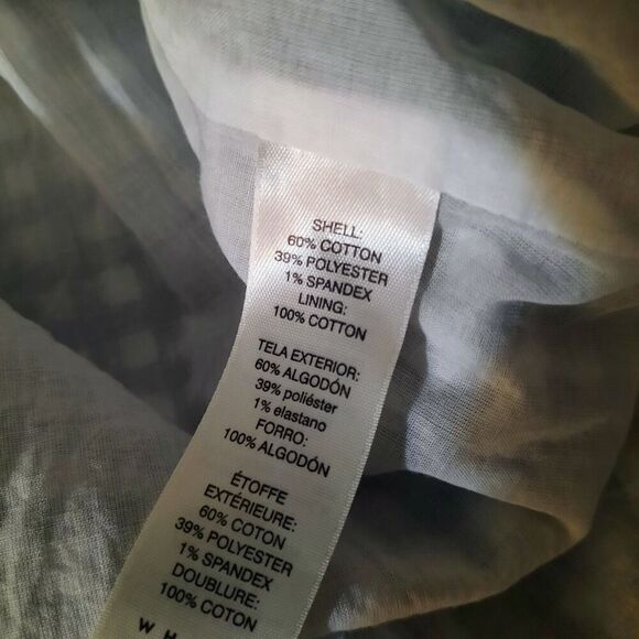 WHBM Gingham Cottagecore Peasant Top Empire Waist Flounce Bell Sleeves SZ XXS - Picture 6 of 6